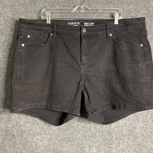 Torrid “Feel The Fit” Black Denim Shorts Perfect 5” Stretch 5 Pocket Sz 20